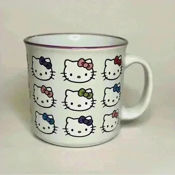 Hello Kitty 20 oz Hello Kitty Rainbow Bows Ceramic Mug, White - Picture 1 of 3